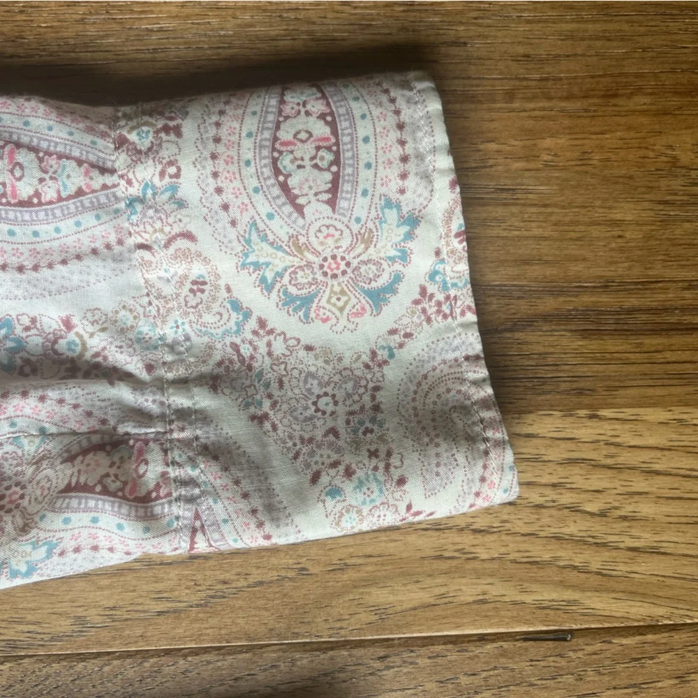 J. Crew Silk Cotton Paisley Button‎ Down Women’s Sz 8 Western 70’s Boho Farm
